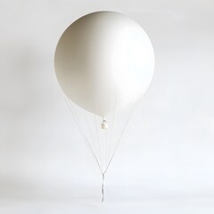 White weather balloon ascending.