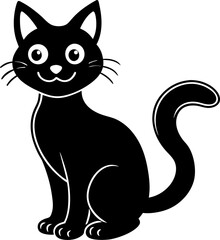 vector illustration of black cat