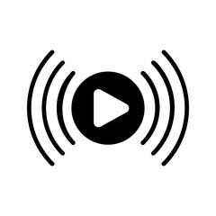 video streaming icon color editable on white background