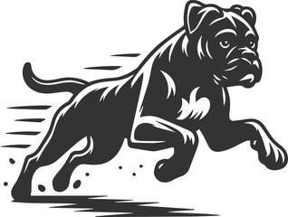 Boxer dog silhouette vector
