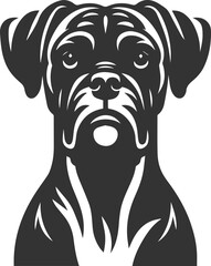 Boxer dog silhouette vector