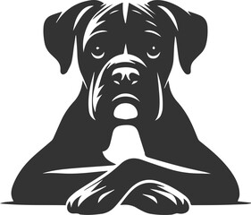 Boxer dog silhouette vector