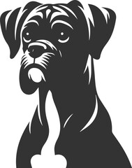 Boxer dog silhouette vector