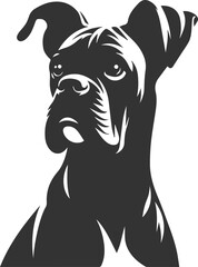 Boxer dog silhouette vector