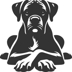 Boxer dog silhouette vector