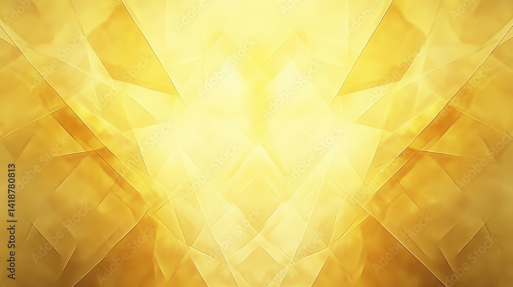Aufkleber a crisp yellow geometric background with subtle symmetrical patterns and soft golden reflections.