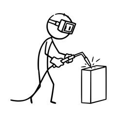 Sticky Man Welding Metal