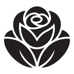 Minimalist Vector Black silhouettes Flower Logo Design, Floral Emblem, Simple Line Art. with white background