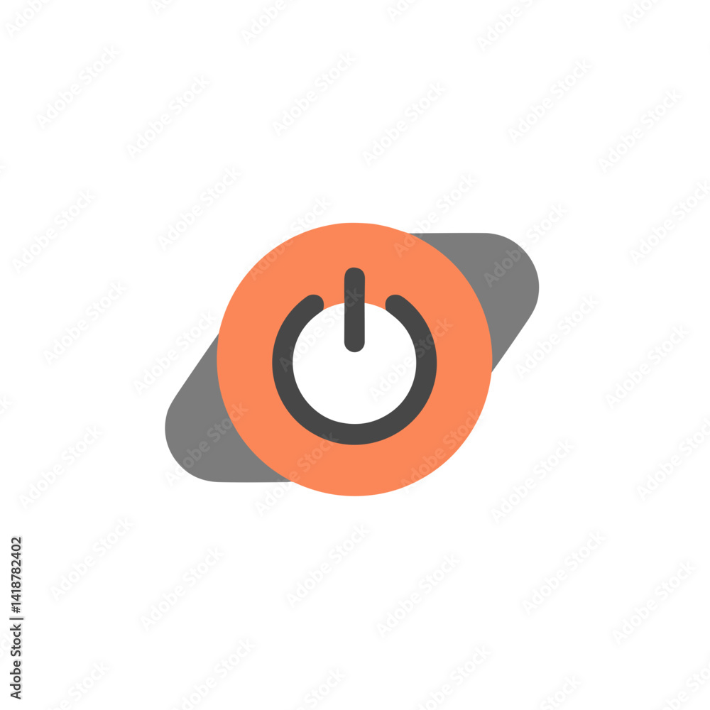 Poster power button icon on simple background
