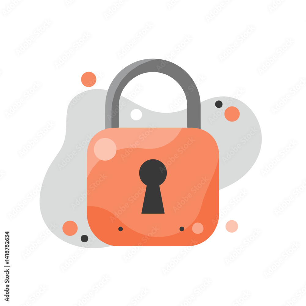 Poster modern lock design with a keyhole on a colorful background