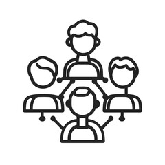 Fototapeta premium Group of People in Organizational Structure Illustration 