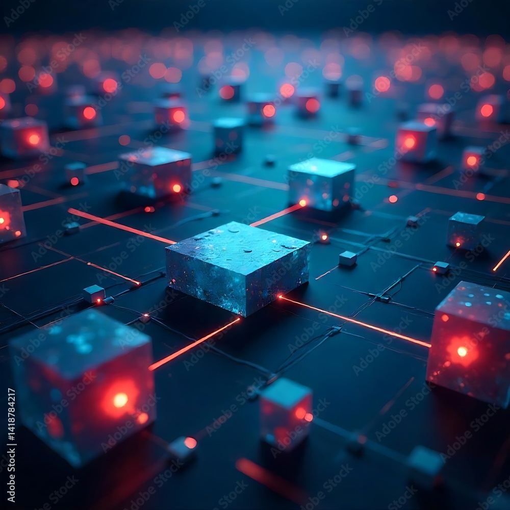 Poster abstract network connection digital technology background concept art