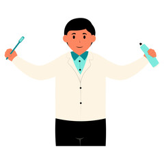 Dental Care Character in Flat Design. Vector Illustration.