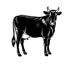 Silhouette Illustration Of Cow