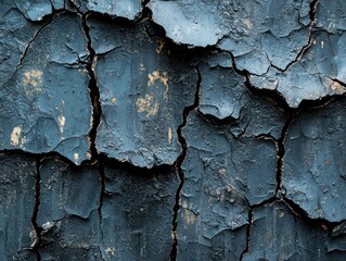 Obraz premium Cracked, dark gray surface with deep fissures