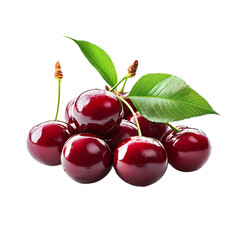 Cherry with half slice falling and floating png 