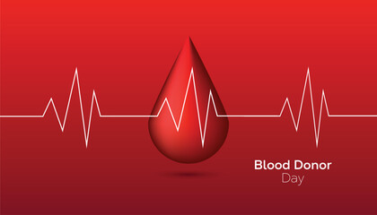 June is World Blood Donor Day. Vector template Design for banner, greeting card, poster, prints, social media post ,flyer , T shirt with background.