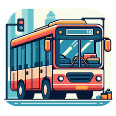 vector image of bus