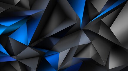 Obraz premium Abstract geometric pattern of dark gray and vibrant blue triangles