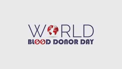 June is World Blood Donor Day. Vector template Design for banner, greeting card, poster, prints, social media post ,flyer , T shirt with background.