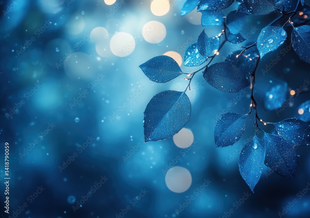 Poster soft blue bokeh background abstract nature blurred gradient minimalistic dreamy light smooth design