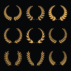 Set of laurel wreath vector