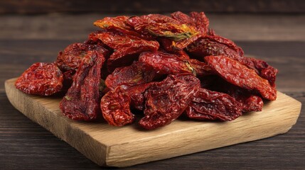 Sun-dried tomatoes wrinkled and intensely-1 - summer cuisine still close-up surface