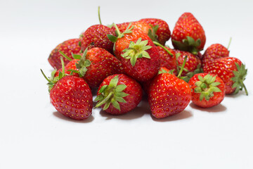 Freshly harvested strawberries farm food photography bright background close-up natural freshness