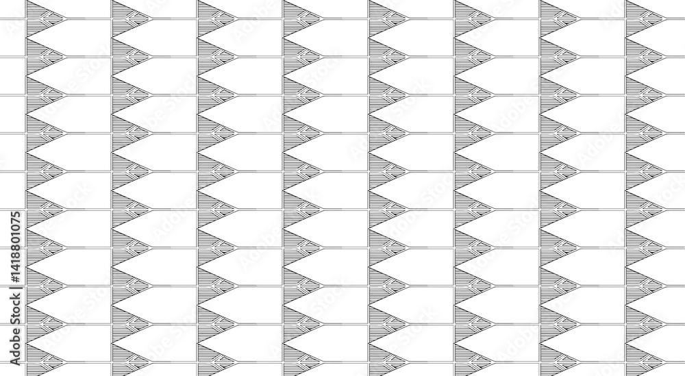 Poster geometric pattern weaving optical illusion through intricate white spatial arrangements
