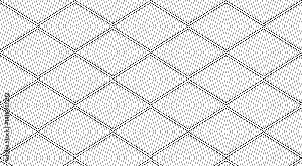 Poster geometric pattern generating optical illusion through rhombic shapes and interconnected dots