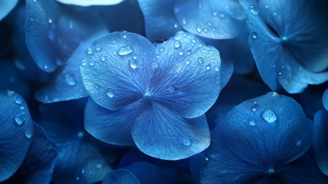 Blue petals dancing like fireflies in the night
