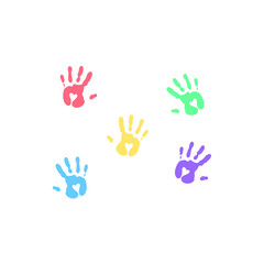 Fototapeta premium Vibrant colorful hands. Vector illustration 