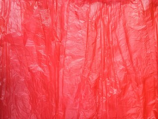 Abstrak crumpled red plastic bag texture background, copy space 