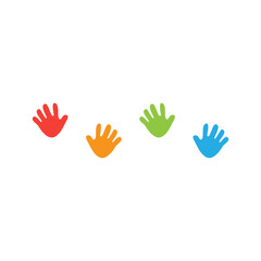 Vibrant colorful hands. Vector illustration 