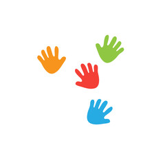 Vibrant colorful hands. Vector illustration 