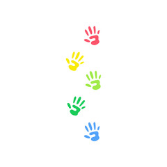 Vibrant colorful hands. Vector illustration 