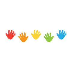 Vibrant colorful hands. Vector illustration 