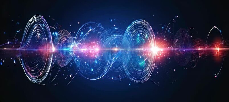 Gravity light energy visual vibration. Magnetic field physics science experiment. Generative video AI technology.	
