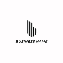 design logo creative letter B and building
