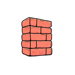 isolated bricks on transparent background