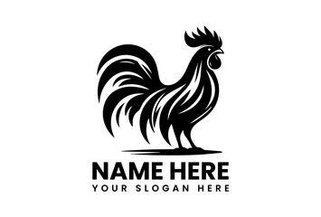 PrintRooster Icon: A bold, monochrome icon showcases the proud form of a rooster, embodying strength and vitality with its elegant lines.