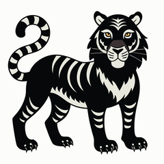 Tiger hade silhouette Black Tiger Head Silhouette – Powerful Wildlife Vector Design