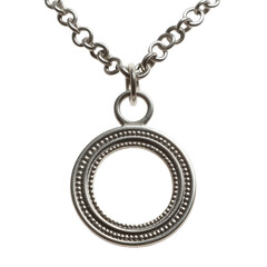 Elegant Silver Pendant Necklace with Decorative Circular Design