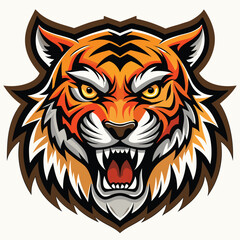 Tiger hade silhouette Black Tiger Head Silhouette – Powerful Wildlife Vector Design