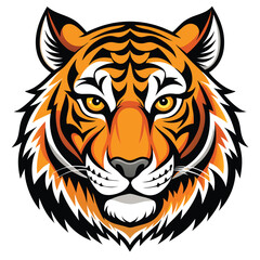 Tiger hade silhouette Black Tiger Head Silhouette – Powerful Wildlife Vector Design