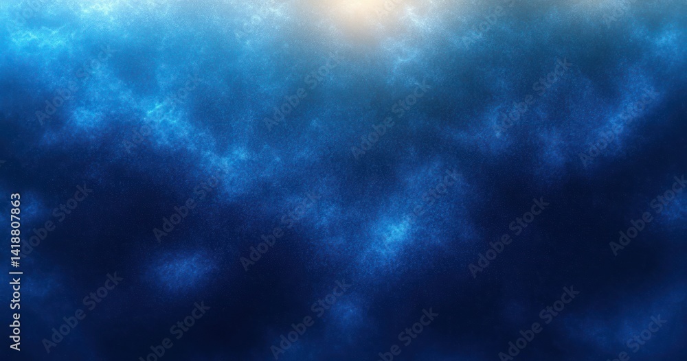 Poster deep blue elegant background with smooth gradient and sparkling particle texture glowing soft light 