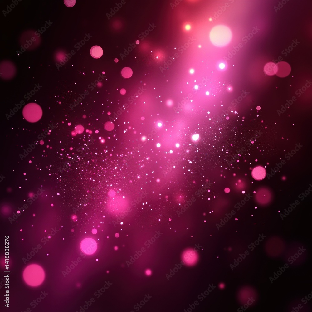 Poster pink abstract bokeh lights background dreamy glowing particles vibrant soft vignette ethereal high c