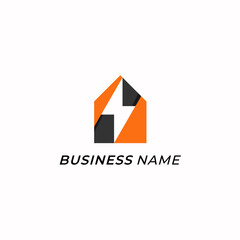 logo design combine bolt and home