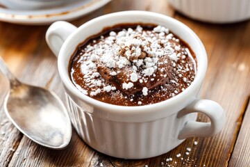 Chocolate dessert in small dish