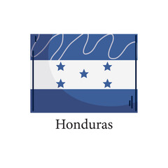Vector illustration of the national flag of Honduras featuring five blue stars and horizontal blue and white stripes in a modern flat style